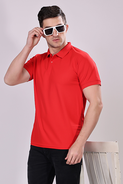 MENS RED POLO T - SHIRT